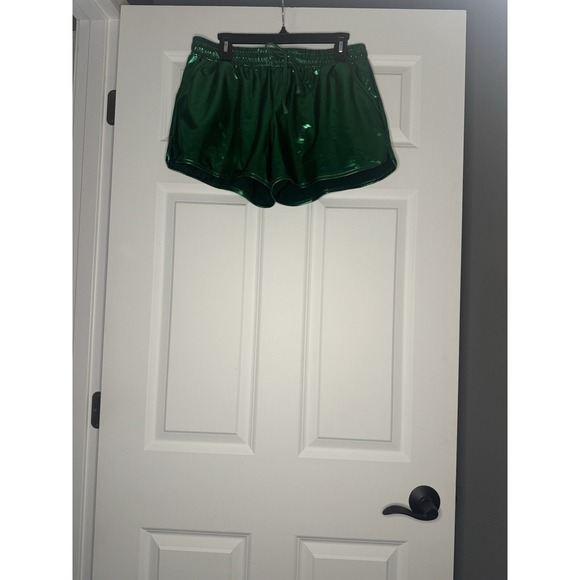 Poshdivah Pants - Poshdivah Plus Size Holiday Active Metallic Green Shorts 3xl Nwot